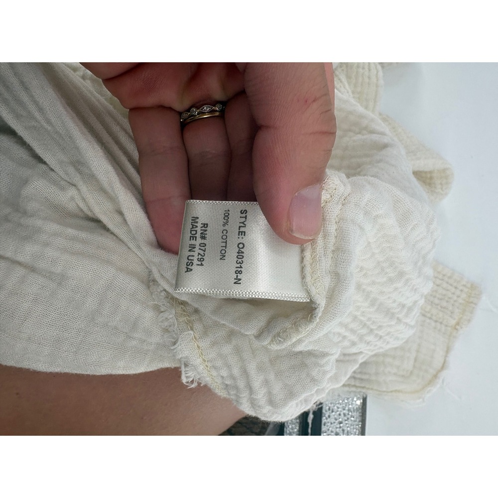 Johnny Was CALME Cream Cotton Gauze Open Front Cardigan Wrap M/L Q40318-N - Picture 5 of 5